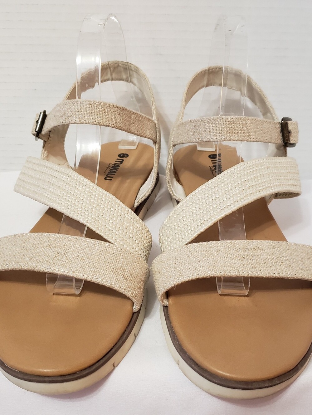 Makalu California Beige Sandals Cork Sole‎ Women’s Size 10